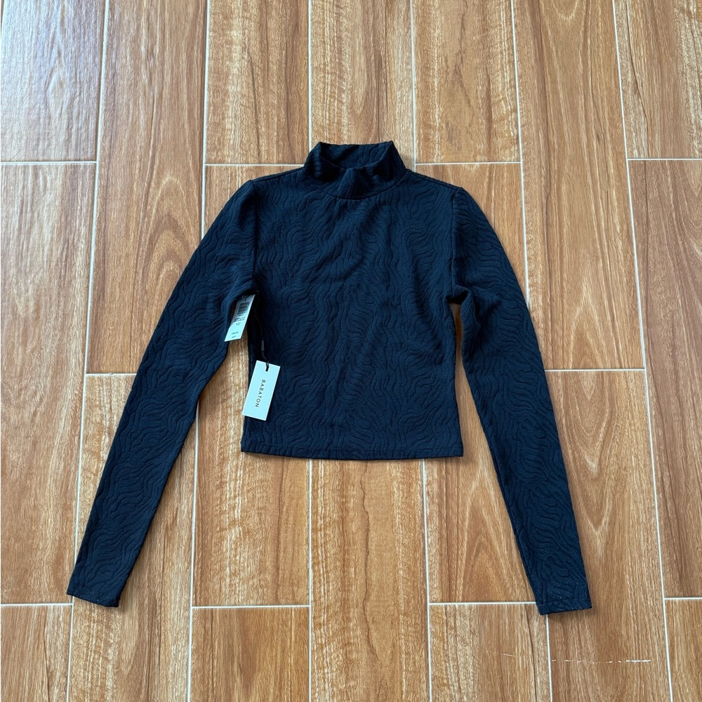 Aritzia babaton mock neck longsleeve lace top XXS